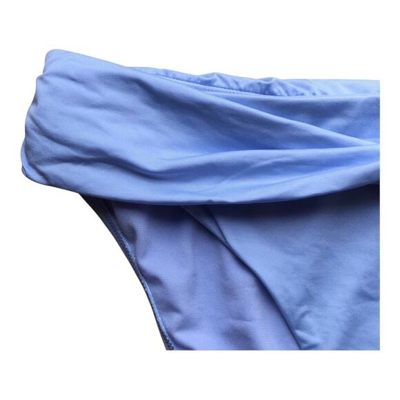 Gibson Latimer NWT Side Ruched Twist Front Band Cornflower Blue Bikini Bottom LG - Picture 2 of 10